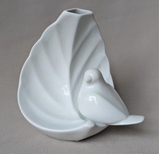 Vintage Lorenz Hutschenreuther White Bird on a Leaf  Porcelain Bud Vase Bavaria picture