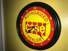 Case AuthDealer Farm Tractor Barn Garage Man Cave Clock Retro Sign picture
