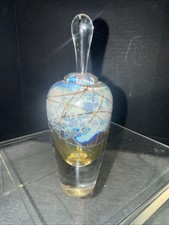 amazing Art Glass Perfume Bottle Signed 6” picture