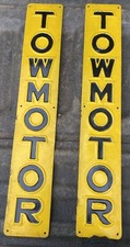 Vintage 1940S-50S Industrial Vertical Towmotor Signs 3X 17.5 Lot Of 2 picture