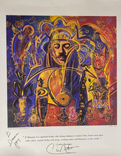 Carlos Santana SIGNED Shaman Lithograph by Abraxas - JSA COA Certified Authentic picture