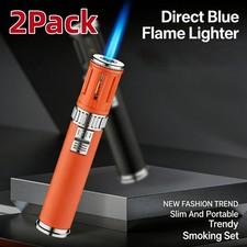 2Pack Refillable Butane Torch Lighter Adjustable Cigar Gas Lighter Flame Lighter picture