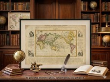 RARE 1834 World Map - Origins of Scientific Racism - 5 Human Races - Legrand picture