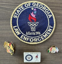 1996 Atlanta Olympics Law Enforcement Patch & Pin Lot DEA DOD Joint Task Force picture