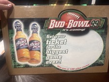 Vintage 1998 Bud Ice Bud Bowl 99 Store Display Sign Super Bowl Promo NOS picture