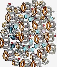 46 HOLIDAY Time Beaded Large Pretzel, Ice cream Bar Cone Shatterproof Ornaments picture