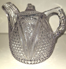 VTG ANTQ 1898 EAPG MASSACHUSETTS RUM JUG SYRUP PITCHER TEAPOT BAR DECANTER picture