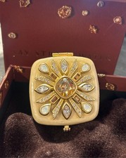 Jay Strongwater 14k gold, crystal stone & brass double sided compact Jewelry picture