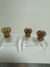 Vintage 1960s 3 Crowns Solid Perfume Compacts w/ rhinestones & faux pearl - 458 picture