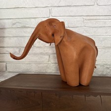 Rare Vintage MCM 1960’s Large Deru Leather Elephant Sculpture Germany Origami picture