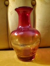 Blenko Vase 6914 Tangerine 8” Tall with Sticker  picture