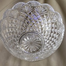 Vintage Shell Fan Pattern 24% Lead Crystal Bowl Imperial Glass Company picture