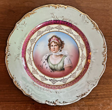 Antique Merkelsgrun Austria Queen Louise of Prussia Portrait Plate Artist Signed picture