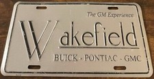 Wakefield Buick GMC Dealership Booster License Plate Spartanburg South Carolina picture