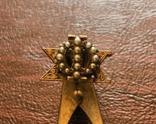 Vintage Pair of 10K Gold Phi Sigma Kappa Frat Pin Cufflinks with 15 Seed Pearls picture