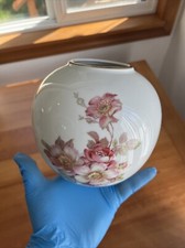 Vintage Gerold-Porzellan Made in W. Germany Bavaria White Porcelain w Pink Dogwo picture
