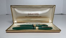 Vintage SHEAFFER SNORKEL GREEN FOUNTAIN PEN & PENCIL BOXED SET picture