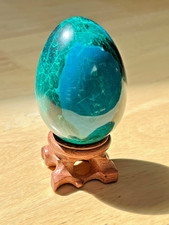 AAA Chrysocolla & Malachite Egg w/ stand | 2.25 x 1.84 in.  | *RARE* ~ see video picture