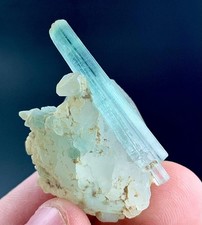 56 Carat Tourmaline Crystal With Quartz Specimen From Afghanistan picture