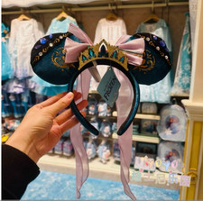 Authentic 2024 Hongkong Disney Park Frozen Anna Sequin Ears Headband Disneyland picture