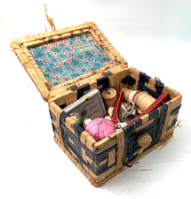 Cute Antique Sewing Box , Vintage W/ Retro Miscellaneous Stuff picture