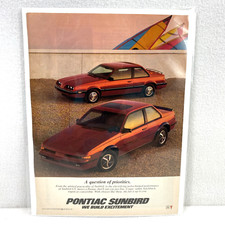 Vintage Print Ad 80's Pontiac Sunbird Genuine Magazine Advertisement Ephemera picture