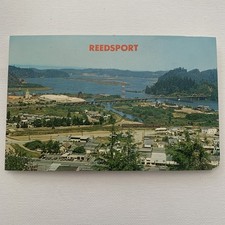 Vintage Umpqua River Bridge Reedsport Oregon Postcard Collectible picture