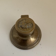 Vintage Brass Antique Inkwell picture