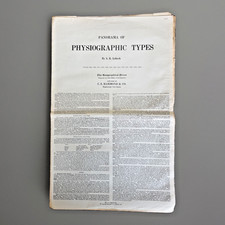 A.K. Lobeck Panorama Physiographic Types 1958 Double-Sided Geology Map Chart picture