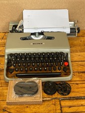 Vintage Olivetti Lettera 22 Manual Portable Steel Typewriter Gray Parts Repair picture