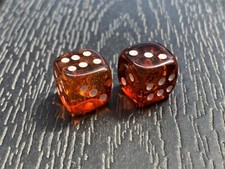 2x Amber dice. 12x12mm Classic maple color. Hand work. Gambling dice. Casino picture