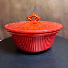 Vintage Casserole Crock With Lid - USA POTTERY Glazed - 9.5