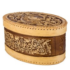 Beresta Birch Bark Large Oval Bread Box Keeper Anti Mold Natural Kitchen Storage picture