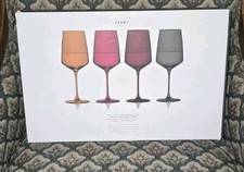 Viski Reserve Nouveau Lead Free Crystal Wine Glasses In Sunset SET OF FOUR 22 Oz picture