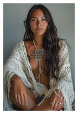 GORGEOUS YOUNG SEXY NATIVE AMERICAN LADY 4X6 FANTASY PHOTO picture