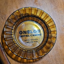 Onslow Hotel Casino Reno Nevada Amber Glass Ashtray Casino Theme picture