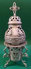 Vtg Orthodox Metal Incense Burner Censer, Tabletop Thurible with Crucifix Jesus picture