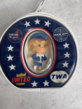 VTG 60s Liddle Kiddie Klone Doll TWA PanAm Eastern United Blue Dress in bubble picture