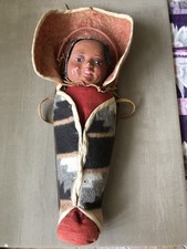 Skookum 1918 Antique Native American G.F. Gillespie handmade Doll in Papoose picture