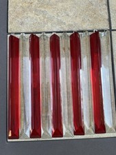 Vintage Lot Of 10 Venini Murano Crystal Chandelier Prisms Venetian Glass 11” picture