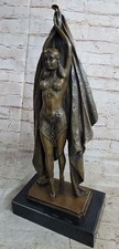 ART DECO NOUVEAU DANCER SIGNED  CHIPARUS 100% PURE HOTCAST BRONZE STATUE picture