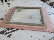 AMAZING Old Vintage Shabby PINK Gold VERY GHOSTY MIRROR Use for Plateau Display picture