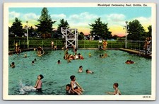 Municipal Swimming Pool Griffin Georgia GA 1940 Postcard picture
