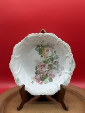 Rare Antique Leuchtenburg Porcelain Bowl W/Hand Painted Florals Germany picture