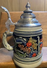 Zoller And Born 6 1/2 To 7 “ Stein Vtg West Germany Beer Stein Pewter Lid Muchen picture