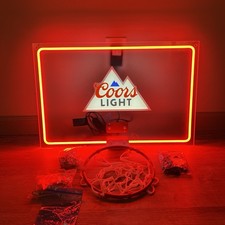 🌟 New Coors Light Basketball Hoop LED Beer Bar Sign Light Mancave READ No Adapt picture