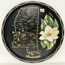 Vintage Mississippi State Tray MCM Kitschy Barware Graphic Souvenir Platter 11