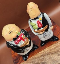 Vintage CIC Dinner Is Served Waiter Salt Pepper Shakers Flickinger VINO Pair picture