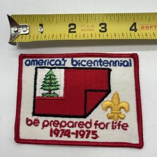 Vintage 1974-75 Boy Scout American Bicentennial Be Prepared For Life Patch 3x4” picture