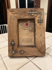 Distressed Wood Handcrafted Picture Frame Metal Corners Made In India 4x 6 NEW  picture